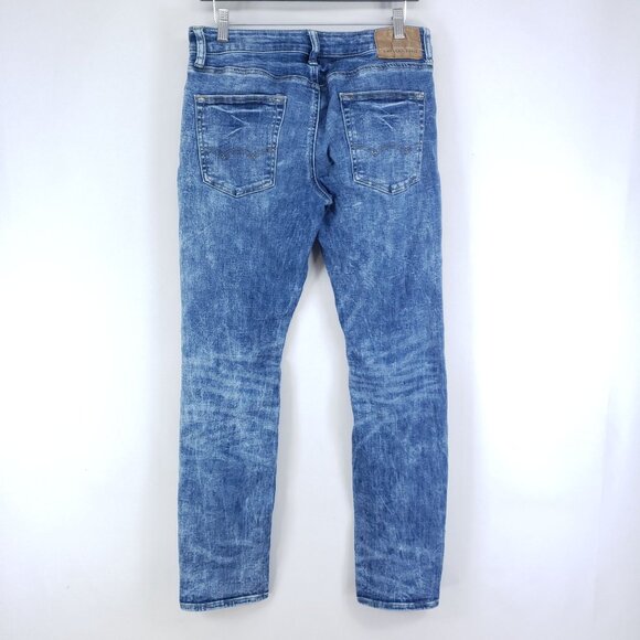 American Eagle Slim Distressed Jeans Men's Size 31/32 Medium Wash Next Level Fle - Picture 3 of 7